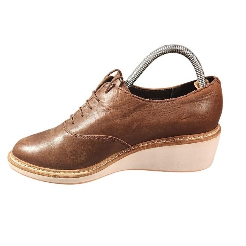 Camper Shoes Womens Size‎ 10 Brown Leather Oxford Wedge Platform Magna Re-Walk